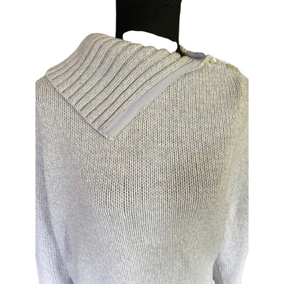 Chaps Light Blue Rib Collar Cotton Blend Sweater 1X - Picture 3 of 6